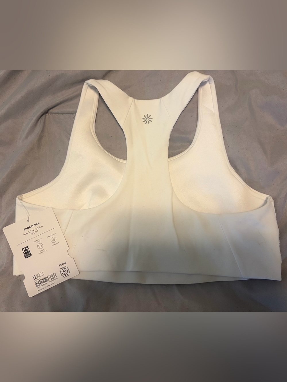 Athleta Girl White Racerback Sports Bra
